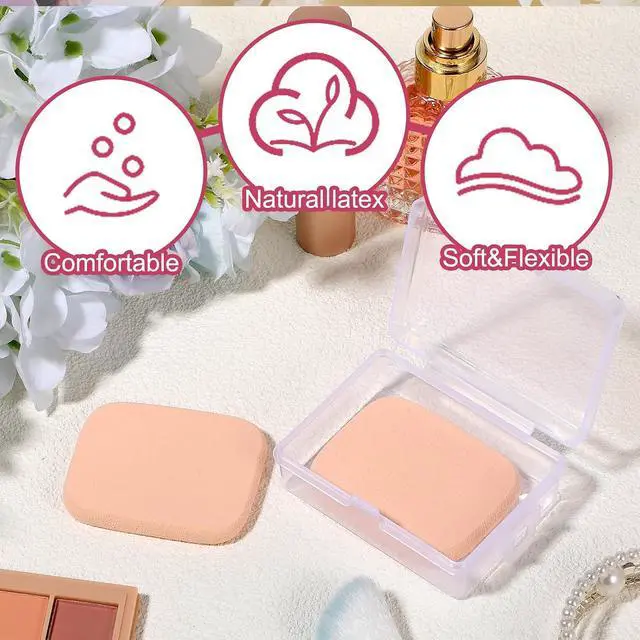 Alt view image 4 of 7 - 2 Pcs Foundation Sponge, Rectangle Makeup Sponges for Foundation, for All Skin Types, Powder Puff for Flawless Application, Wet and Dry Dual Use