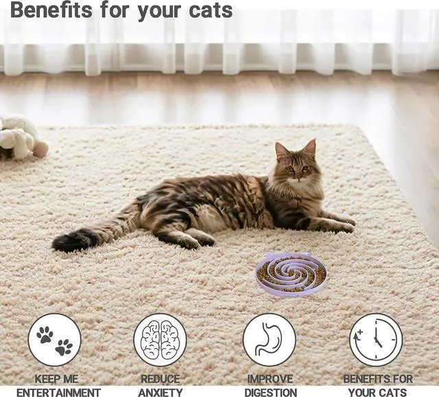 Alt view image 5 of 7 - Bifeaw Slow Feeder Cat Bowl, Easy to Clean Silicone Bowl, Ideal for Dry and Wet Food (Purple and White)