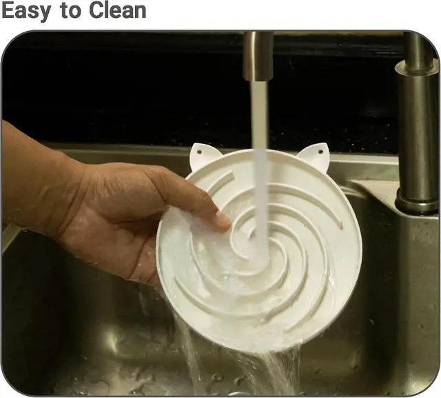 Alt view image 7 of 7 - Bifeaw Slow Feeder Cat Bowl, Easy to Clean Silicone Bowl, Ideal for Dry and Wet Food (Purple and White)