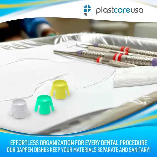 Alt view image 2 of 7 - 200 PlastCare USA Assorted Dappen Dish, Disposable Small Plastic Containers Liquid Bowls for Dental and Nail Procedures