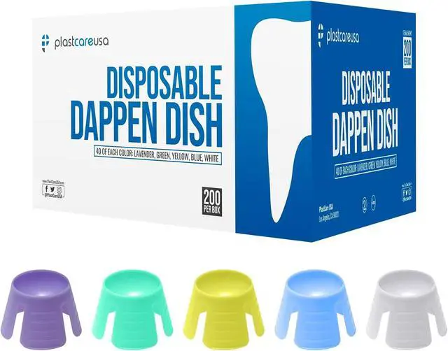 Alt view image 3 of 7 - 200 PlastCare USA Assorted Dappen Dish, Disposable Small Plastic Containers Liquid Bowls for Dental and Nail Procedures