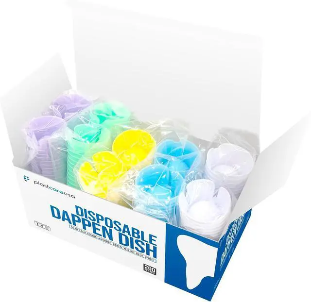 Alt view image 5 of 7 - 200 PlastCare USA Assorted Dappen Dish, Disposable Small Plastic Containers Liquid Bowls for Dental and Nail Procedures