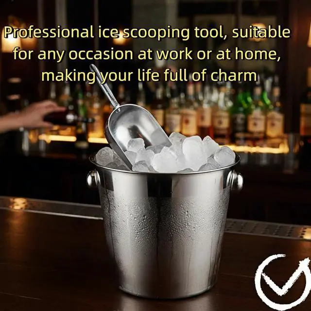 Alt view image 2 of 7 - 5oz Ice Cube Endurance Scoop, Cast Aluminum Shovel, Kitchen Utility Scoops With Finger Groove Handle, Ideal for Ice Cube, Coffee, Bean, Food, Candy, Flour, Popcorn Rust Free - Silver