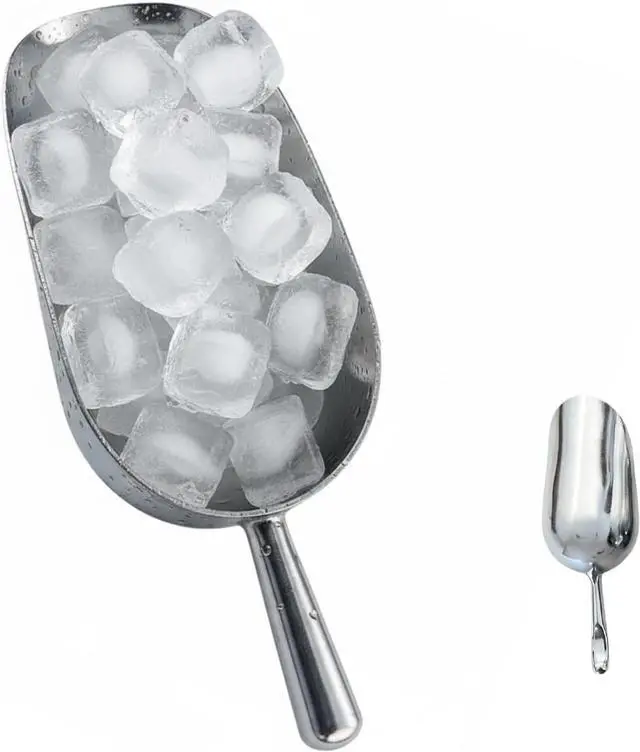 Main image of 5oz Ice Cube Endurance Scoop, Cast Aluminum Shovel, Kitchen Utility Scoops With Finger Groove Handle, Ideal for Ice Cube, Coffee, Bean, Food, Candy, Flour, Popcorn Rust Free - Silver