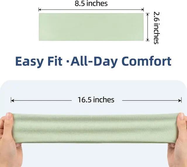 Alt view image 3 of 6 - Fishinsea 10 Pack Headbands for Women, Elastic Non-Slip Hair Bands Hair Warp for Sports Daily Workout Yoga Running