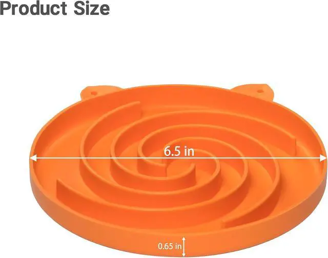 Alt view image 5 of 7 - Bifeaw Slow Feeder Cat Bowl, Easy to Clean Silicone Bowl, Ideal for Dry and Wet Food (Orange and Cyan)