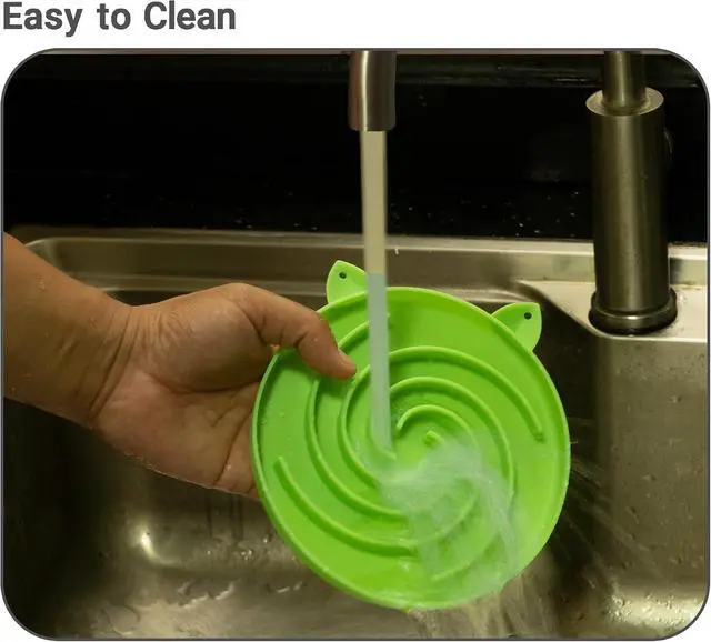 Alt view image 7 of 7 - Bifeaw Slow Feeder Cat Bowl, Easy to Clean Silicone Bowl, Ideal for Dry and Wet Food (Orange and Cyan)