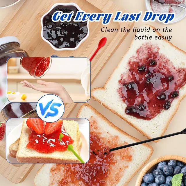 Alt view image 5 of 6 - 12 Pack Mini Spatula Silicone Small Thin Scooping Spoons Double-End Makeup Spatula Scraper for Jar Bottles Kitchen Beauty Cosmetic