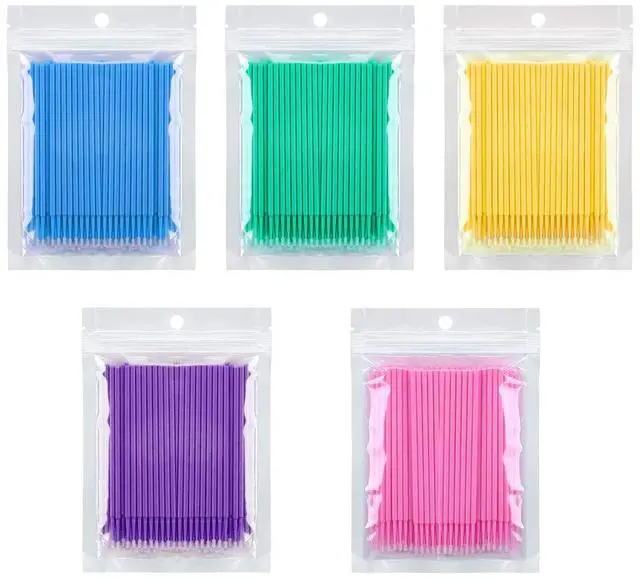 Main image of 500 Pcs Micro Applicator Brush, Micro Swabs, Disposable Eye Lashes Mascara Wands for Eyelash Extension Tbestmax