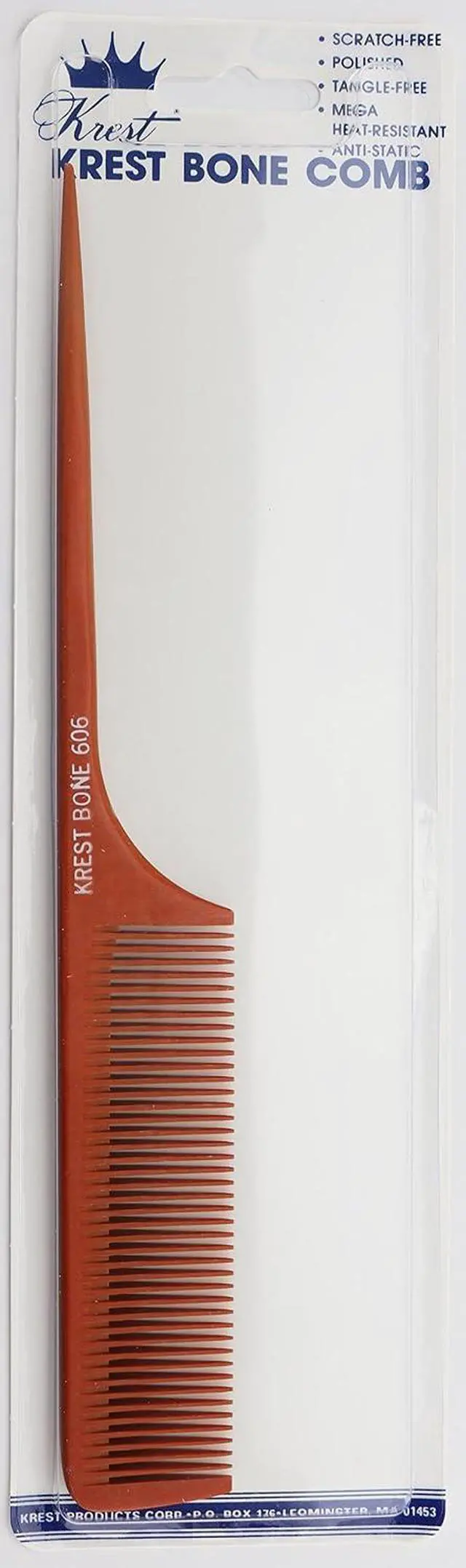 Main image of Krest Bone 9 Inch Rattail Comb - Professional Heat Resistant Detangling and Sectioning Comb
