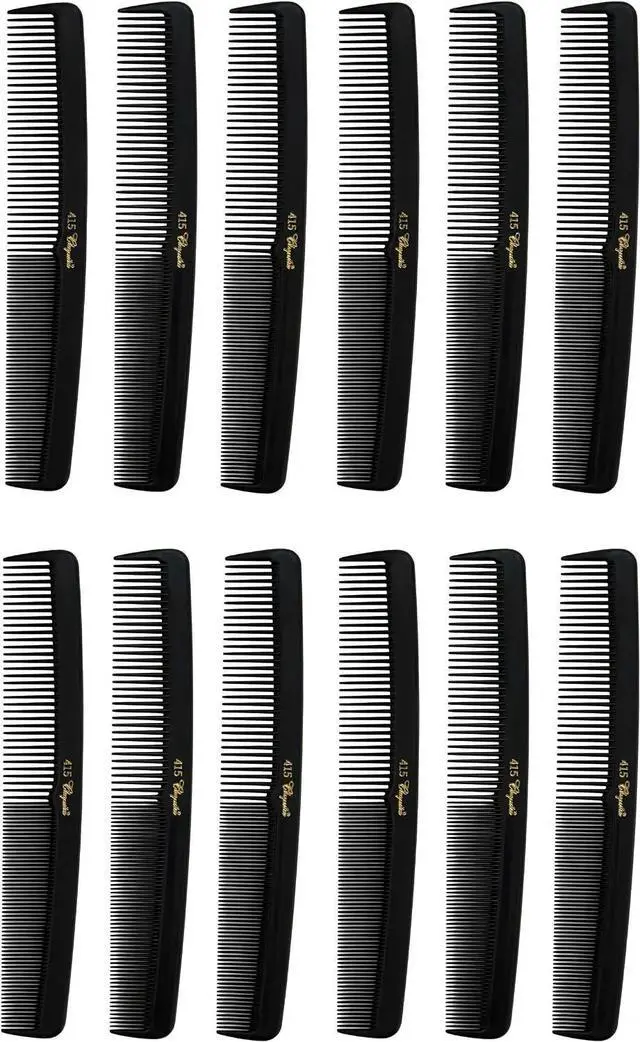 Main image of KREST COMBS Cleopatra Series 7 inch Round Back Finger Waver Comb Black (Pack of 12) (Model: 415)