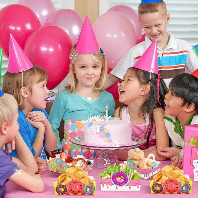 Alt view image 3 of 7 - Donut Paper Food Tray 24pcs Donut Grow Up Party Decorations Disposable Snack Popcorn Bowl for Birthday Baby Party Supplies