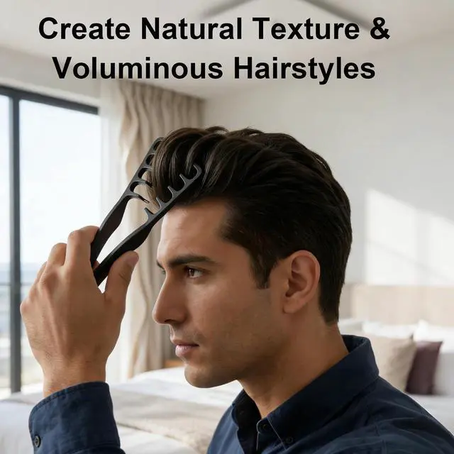 Alt view image 5 of 7 - 4 Pack Texture Comb, Wide Tooth Styling Comb for Volume & Lift, Root Lifting Hair Tool for Fringe Control & Natural Layer Definition