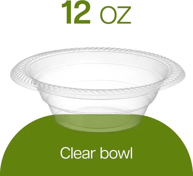 Alt view image 3 of 7 - PLASTICPRO 40 Pack Clear Plastic Soup Bowls 12 oz Bulk Pack Durable Disposable Plastic Bowls for Parties Events BBQ