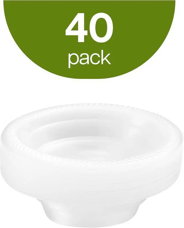 Alt view image 6 of 7 - PLASTICPRO 40 Pack Clear Plastic Soup Bowls 12 oz Bulk Pack Durable Disposable Plastic Bowls for Parties Events BBQ