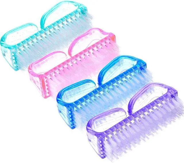 Alt view image 2 of 6 - Nail Brush Set, 12-Pack Big Handle Grip Scrub Brushes for Fingernails | Polypropylene bristles, stiff fibers, 3" x 1.2" x 1.6", ergonomic grip, for nails, toes, cuticles, men, women