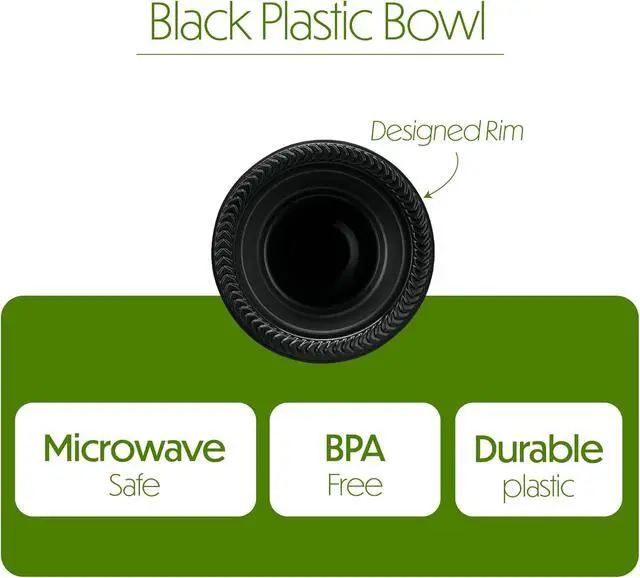 Alt view image 6 of 7 - PLASTICPRO 100 PCS Black Plastic Bowls Light Weight 5 oz Small Plastic Soup Bowls Black Salad Dessert Plates Disposable for Party and Wedding