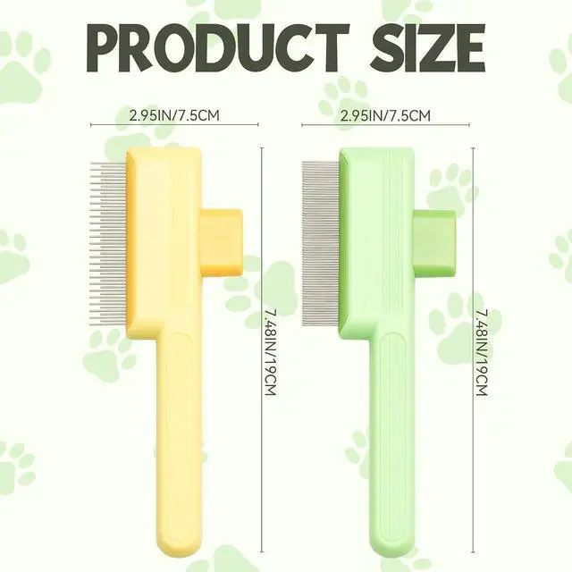 Alt view image 5 of 6 - Flea Comb for Cats & Dogs Brush for Shedding Self Cleaning Pet Comb Lice Comb with Long & Short Stainless Steel Teeth Pet Hair Removal Tool 2026