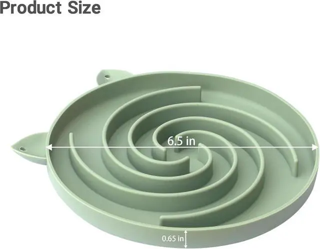 Alt view image 6 of 7 - Bifeaw Slow Feeder Cat Bowl, Easy to Clean Silicone Bowl, Ideal for Dry and Wet Food (Green and Blue)