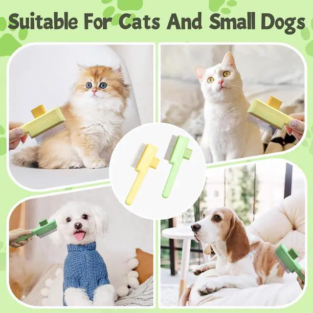 Alt view image 6 of 6 - Flea Comb for Cats & Dogs Brush for Shedding Self Cleaning Pet Comb Lice Comb with Long & Short Stainless Steel Teeth Pet Hair Removal Tool 2026