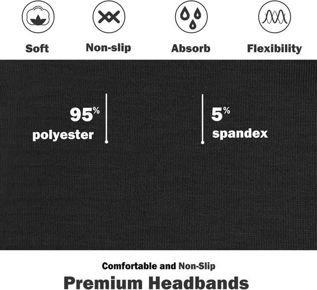 Alt view image 3 of 7 - IVARYSS Headbands for Women, Non-Slip, Premium Stretchy Head Bands Hair Accessories,Wear for Yoga, Fashion, Working Out, Travel or Running, 6 Pack, Black