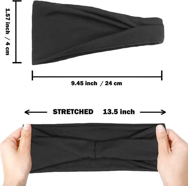 Alt view image 4 of 7 - IVARYSS Headbands for Women, Non-Slip, Premium Stretchy Head Bands Hair Accessories,Wear for Yoga, Fashion, Working Out, Travel or Running, 6 Pack, Black