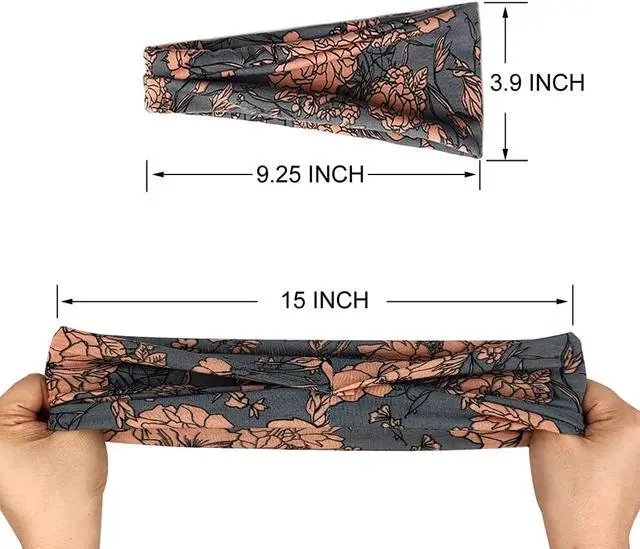 Alt view image 3 of 6 - YONUF 6 Pack Headbands for Women, Boho Wide Head Bands & Hair Accessories | Non Slip Soft Stretch Headband, Fashion Hair Bands for Yoga, Workout, Face Wash, Makeup, Womens Head Wraps for Daily Use