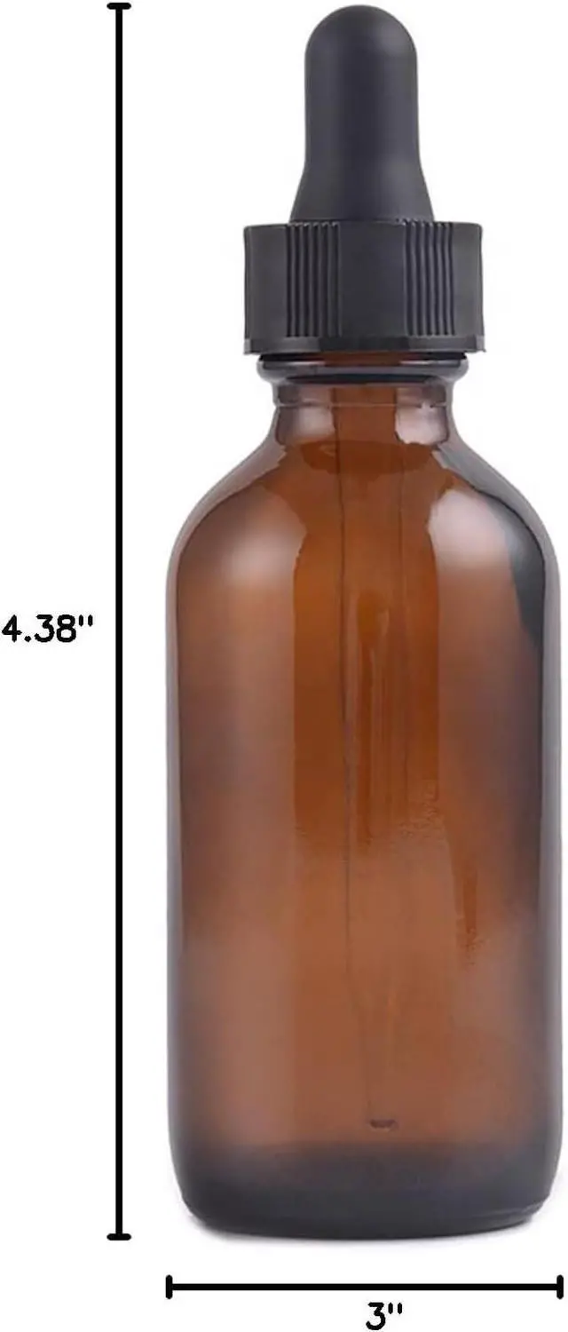 Alt view image 6 of 6 - VIGOR PATH 2-Pack Amber Glass Dropper Bottles - Complete with Tapered Glass Droppers for Essential Oil or Any Liquids (2oz/60ml)