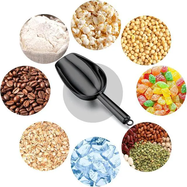 Alt view image 4 of 7 - TeamFar 5oz Ice Scoop, Small Stainless Steel Food Scoop Metal Ice Scooper | for Kitchen Bar Party Wedding, Heavy Duty & Sturdy, Easy Storage & Versatile, Mirror Finish & Smooth Edge, Black