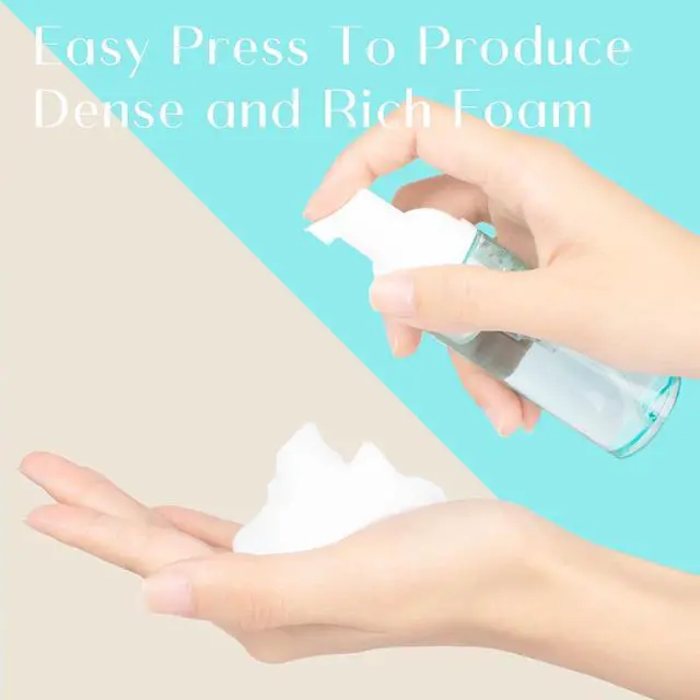 Alt view image 6 of 7 - 4 Pack Foam Pump Bottle Travel 2 oz/60 ml Small Size Mousse Foam Soap Dispenser Refillable Plastic Foaming Soap Dispenser Empty Travel Foaming Containers for Soap Shampoo Lash Washer