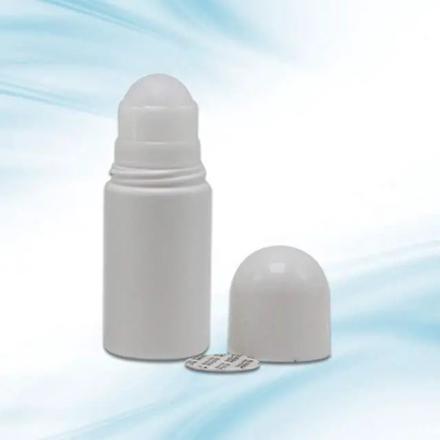 Main image of 4Pcs 50mL Empty Refillable Roll-on Bottle White Plastic Anti-perspirant Roller Bottles Leak-Proof DIY Deodorant Container with Roller Ball