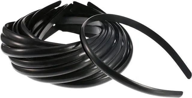 Main image of Hicarer 30 Pack Plastic Hair Headband Thin Skinny Plain 10 mm DIY Headbands Hair Accessories for Halloween Christmas Girl Woman (Black)