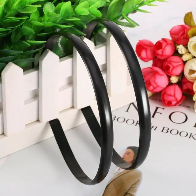 Alt view image 3 of 6 - Hicarer 30 Pack Plastic Hair Headband Thin Skinny Plain 10 mm DIY Headbands Hair Accessories for Halloween Christmas Girl Woman (Black)