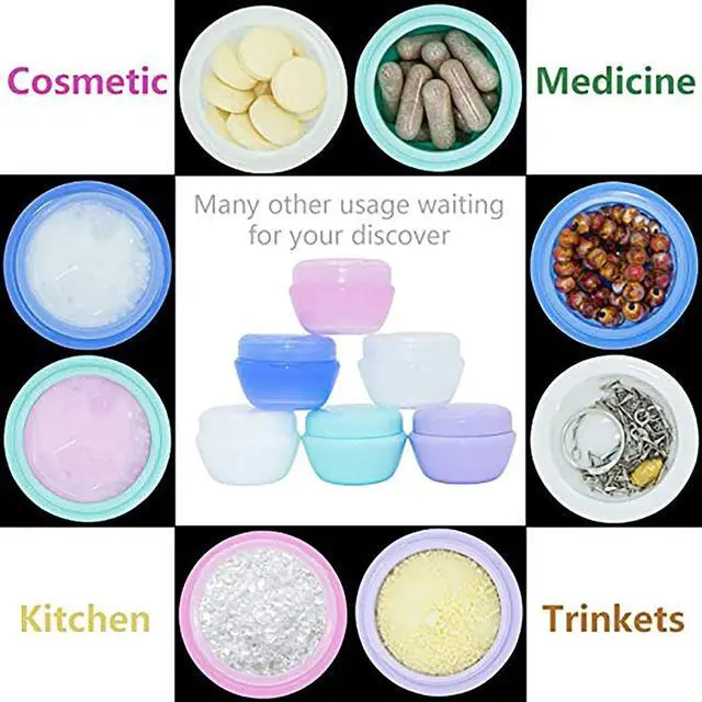 Alt view image 2 of 7 - Travel Accessories Toiletry Containers 1 oz for Cream, 6 Pack | Plastic Little Jars for Creams, Compact Travel Size Containers with Leak proof Lids for Body Cream, 30g/1 oz Per Pack