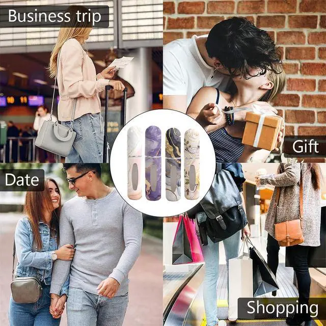 Alt view image 6 of 6 - Perfume Travel Refillable Bottle Portable Mini Sprayer,Empty Perfume Bottles with Unique Patterns,Refill Pump Case for Traveling and Outgoing,2 Pcs Pack of 5 ml(White and Pink)