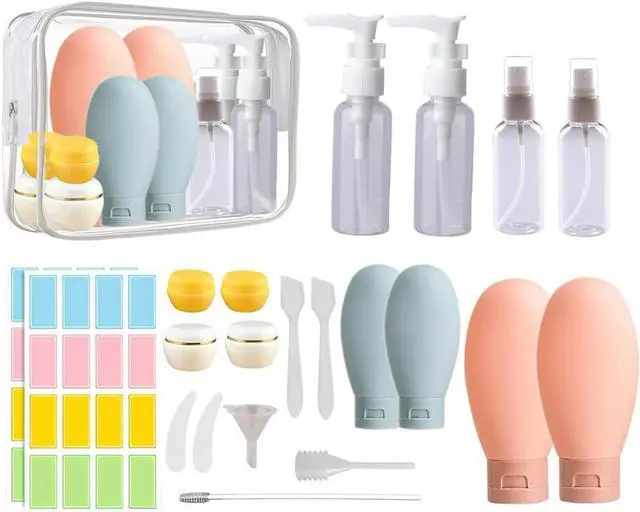 Main image of 21 PCS Refillable Toiletry Bottles with Toiletry Bag for Travel Containers Empty Squeeze Leakproof Accessories for Toiletries Shampoo Lotion Body Wash (BPA Free)