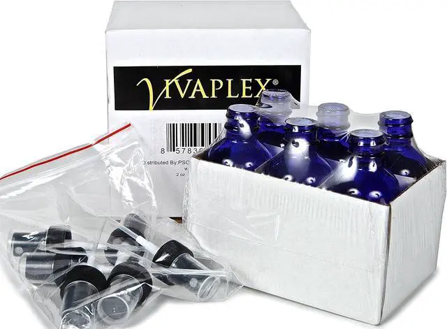 Alt view image 3 of 5 - Vivaplex 6, Cobalt Blue, 2 oz Glass Bottles, with Black Fine Mist Sprayers