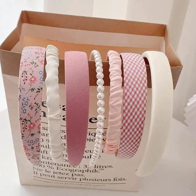 Alt view image 2 of 6 - Ooosonlu Fashion Headbands Set - Girls & Women Pearl Hairbands, Non-slip, Different Patterns