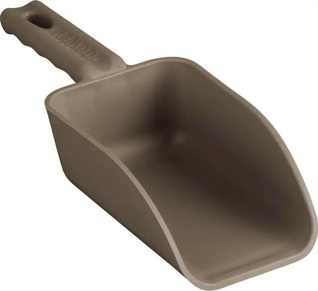 Main image of Vikan Remco 630066 Color-Coded Plastic Hand Scoop - BPA-Free Food-Safe Kitchen Utensils, Restaurant and Food Service Supplies, 16 oz, Brown