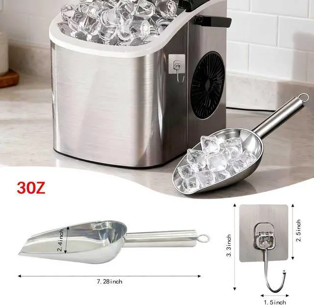 Alt view image 3 of 6 - 3oz Stainless Steel Ice Scoop for FreezerKitchen Ice Scooper for Ice Maker, Metal Scoop for Kitchen Gadgets Cookie Flour Pet Dog Food Scoop