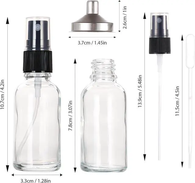 Alt view image 6 of 7 - 1 oz Glass Spray Bottles,Small Empty Fine Mist Refillable Travel Spray Bottle for Cleaning,Perfume,Aromatherapy,Cosmetic Sprays,Hair,Essential Oils with Fine Mist Dispenser3 Pack