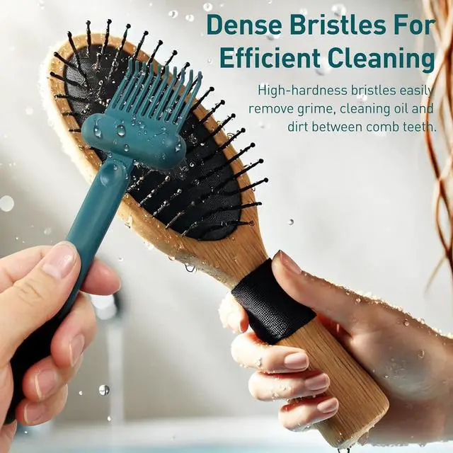 Alt view image 7 of 7 - 2-in-1 Hair Brush Cleaning Tool, Green Hairbrush Cleaner and Rake for Removing Hair and Dust, Durable and Ergonomic Design for Home and Salon Use (1 Pack)