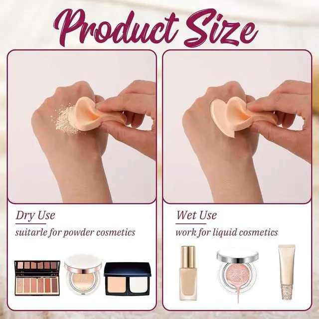 Alt view image 3 of 7 - 12 Pcs Square Makeup Sponges for Foundation Facial Puff Cosmetic Sponge Round Foam Pad Makeup Eye Face for Liquid Foundation Cream Powders Concealer