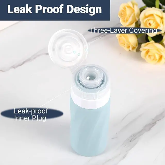 Alt view image 3 of 7 - 11 Pack Travel Bottles for Toiletries, TSA Approved 3oz Leak Proof Refillable Silicone Squeezable Containers Kit for Shampoo Lotion Conditioner with Toiletry Bag