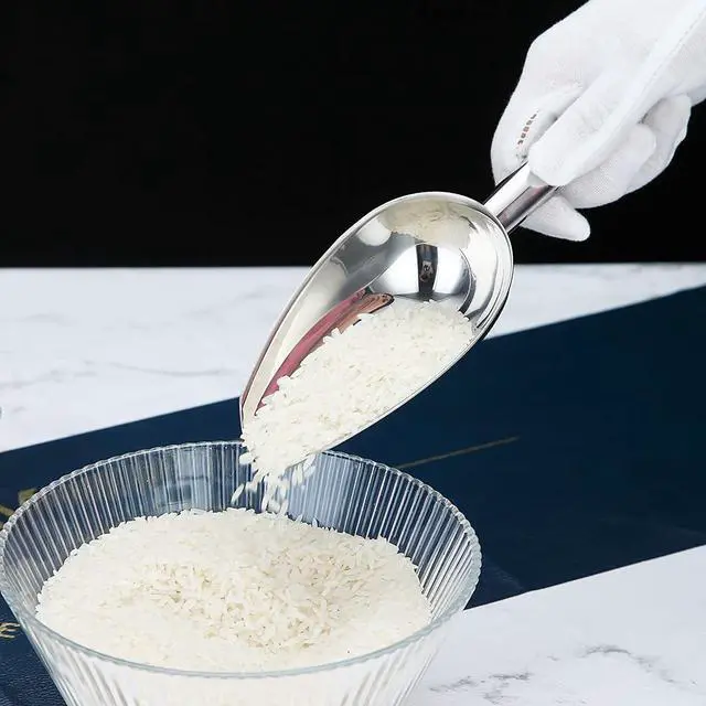 Alt view image 4 of 7 - Berglander Stainless Steel Ice Scoop 6 OZ, Metal Ice Scooper For Ice Maker, Multipurpose For Candy Kitchen Bar Party Wedding Pet Animal Dog Food Scoop Beach Shovel (Silver)