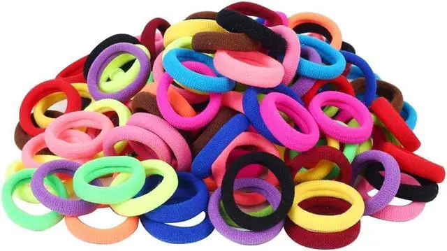 Alt view image 2 of 7 - Baby Hair Ties, Elastic Hair Bands for Girls Kids, Toddler Ponytail Holders | QRTVI Soft Small Seamless Cotton Hair Tie, No Damage Hair Accessories for Girls (15 Colors)