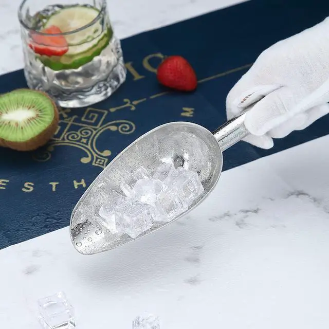 Alt view image 6 of 7 - Berglander Stainless Steel Ice Scoop 6 OZ, Metal Ice Scooper For Ice Maker, Multipurpose For Candy Kitchen Bar Party Wedding Pet Animal Dog Food Scoop Beach Shovel (Silver)
