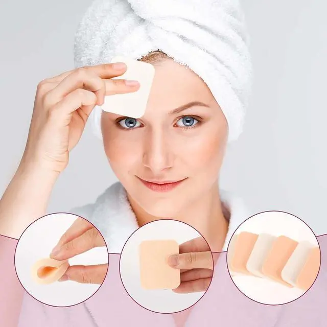 Alt view image 7 of 7 - 12 Pcs Square Makeup Sponges for Foundation Facial Puff Cosmetic Sponge Round Foam Pad Makeup Eye Face for Liquid Foundation Cream Powders Concealer