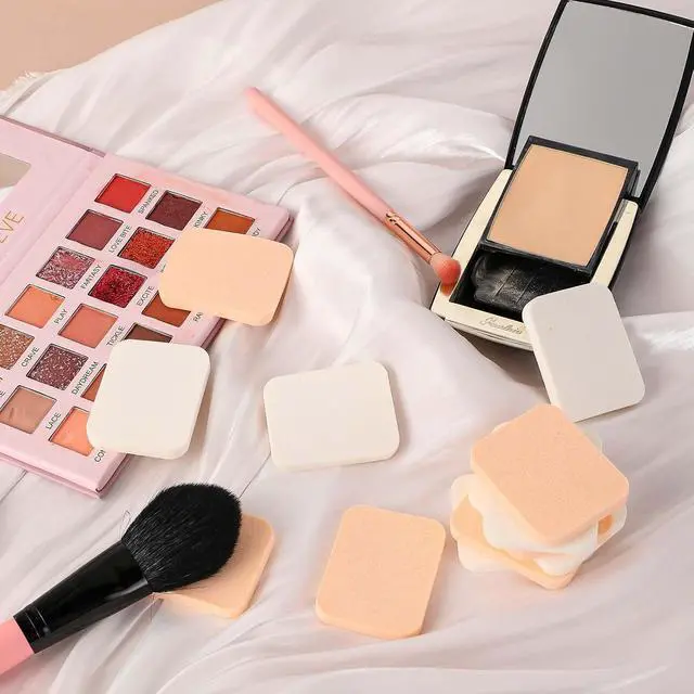Alt view image 5 of 7 - 12 Pcs Square Makeup Sponges for Foundation Facial Puff Cosmetic Sponge Round Foam Pad Makeup Eye Face for Liquid Foundation Cream Powders Concealer