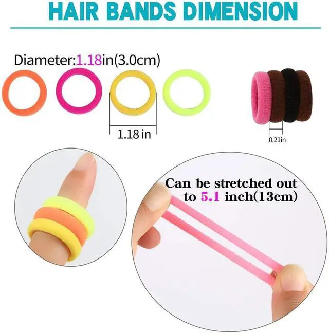 Alt view image 4 of 7 - Baby Hair Ties, Elastic Hair Bands for Girls Kids, Toddler Ponytail Holders | QRTVI Soft Small Seamless Cotton Hair Tie, No Damage Hair Accessories for Girls (15 Colors)